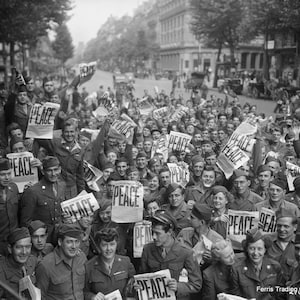 WWII VE Day Victory Celebration - Historic World War II Print - Military History War Photo for Wall Art Decor