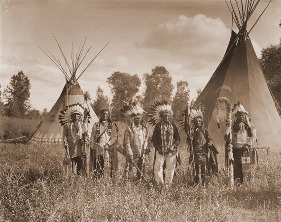 Crow Creek Warriors on the Crow Reservation Montana 1909  Etsy
