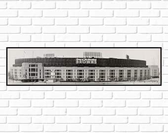 Cleveland Municipal Stadium 1950s Panorama Art Print: Browns/Indians/Guardians Decor