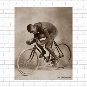 Major Taylor 1898 Photograph: Vintage Cycling Art Print