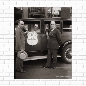 Prohibition Agents Photo Bar Wall Art 1920s Speakeasy Decor Vintage Bar Print for Home Brewery or Man Cave