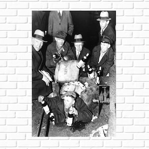 Prohibition Agents Bust - 1932 - New York City - Photo - Prohibition- 18th Amendment - History - Print - Tavern - Beer, Bar, Speakeasy - Art