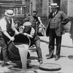Prohibition Raid - 1921 - Vintage - Photo - NYPD - NYC - Photograph - Prohibition - 18th Amendment - Al Capone - Mafia - Speakeasy - Bar