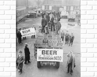 Vintage Bar Decor - Cleveland Ohio Beer Truck Photography Print