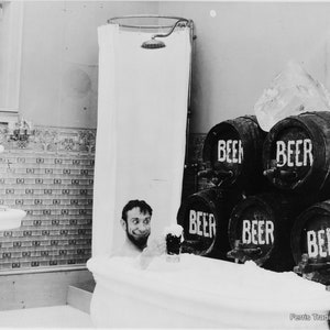 Funny Bathroom Art | Prohibition Beer Photo | Vintage Wall Art | Bar Cart & Bathroom Decor | Speakeasy Home Bar Wall Decor