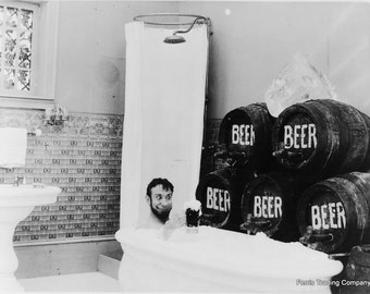 Beer Bath - Vintage - Photo - Bath Tub Decor - Speakeasy - Bath - Photograph - Beer - Print - Tavern - Bar - Saloon - Wall Art - Wall Decor