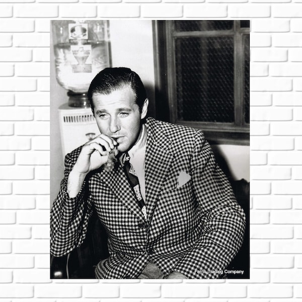 Bugsy Siegel - 1940s - Photo - Mobster - Las Vegas - Mafia - Flamingo - Cigar - Print - Man Cave - Tavern - Wall Art - Mob - Gangster - Art