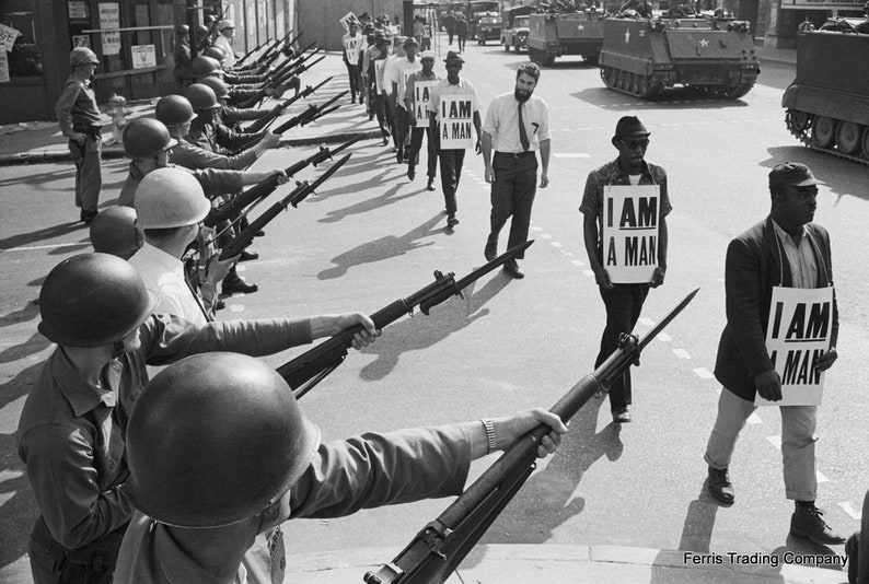 African American - Photo - Art - Civil Rights - I am a man - Vintage - 1960s - Photo - Segregation - Black History Month - America 