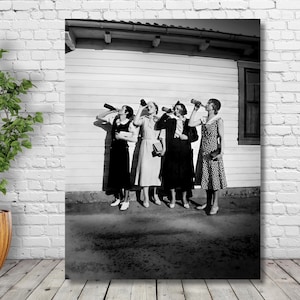 Prohibition Era Women Drinking Vintage Wall Art Feminist Bar Decor 1920s Speakeasy Artwork