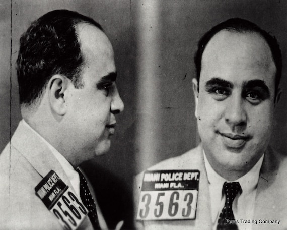 Al Capone Mugshot Miami 1930s Photo Mafia Mobster Etsy Uk