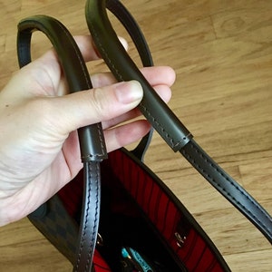 Mcraft Brown Leather Handle Protector for Neverfull PM MM GM Straps: more color Available.