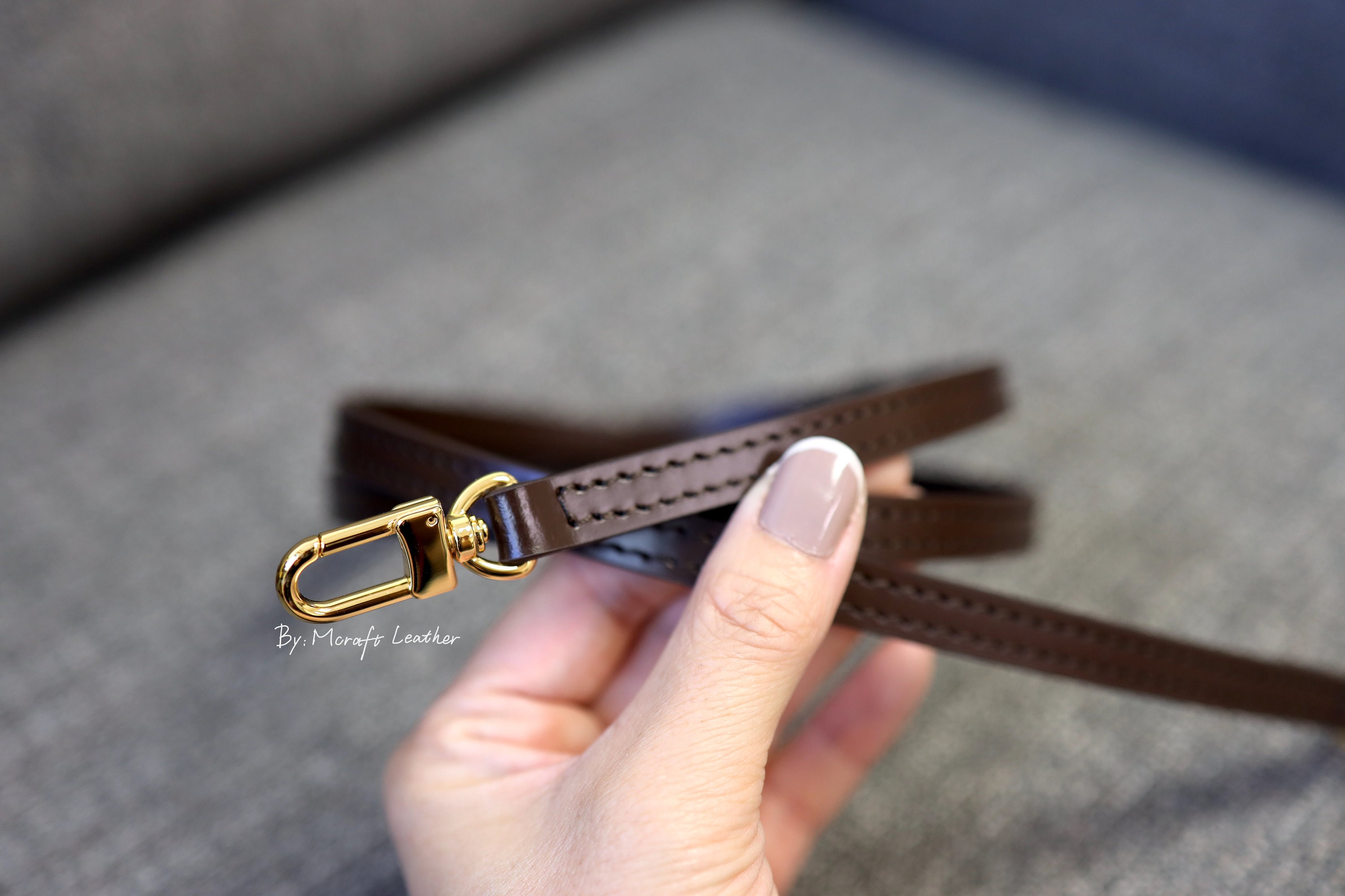 Mcraft® 10mm Coated Dark Brown Leather Cross Body Strap 