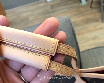 Mcraft® handmade vachetta leather handle protector cover strap cover for  10mm straps, compatible with neverfull PM MM GM shoulder straps