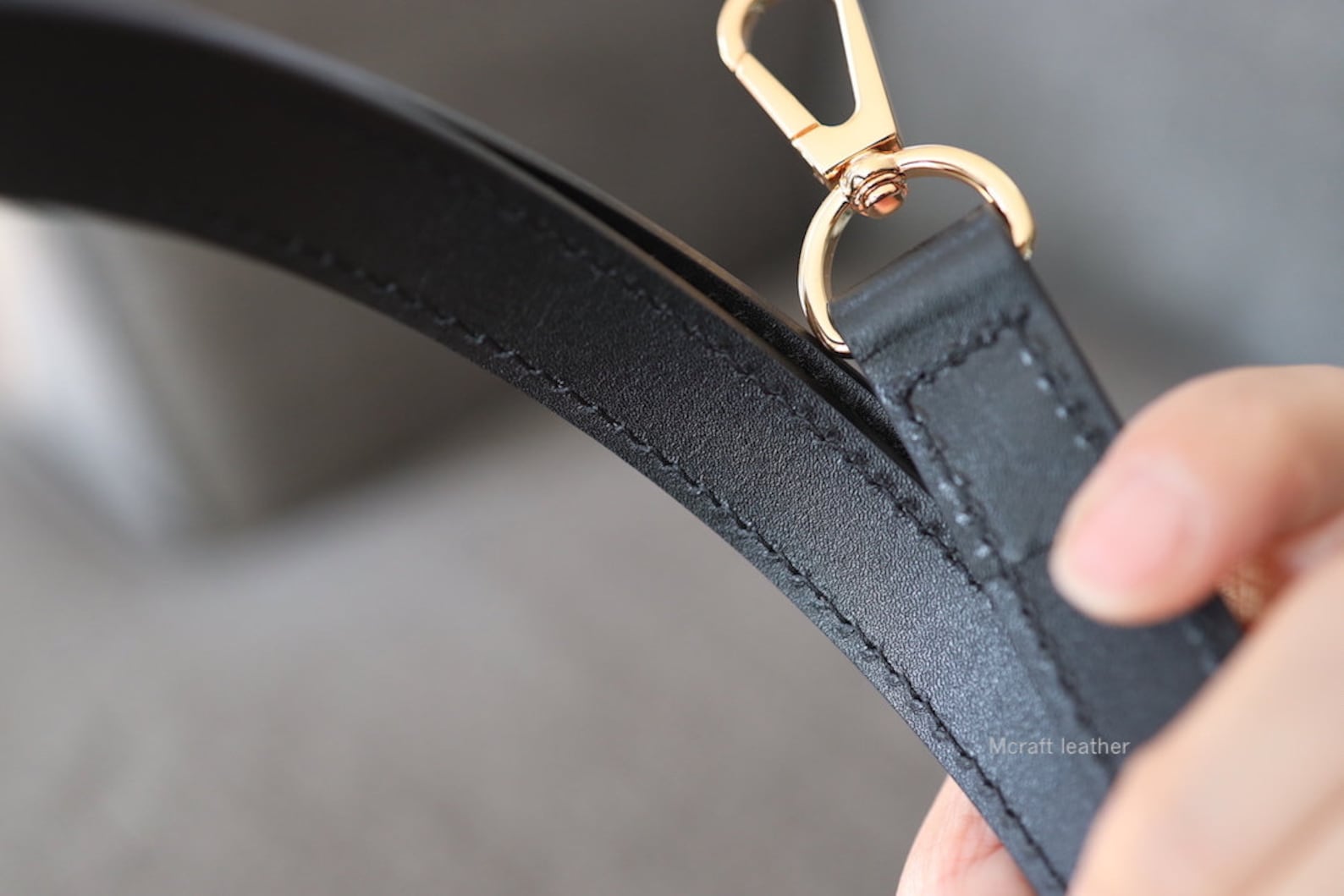 Louis Vuitton Black Leather Crossbody Strap