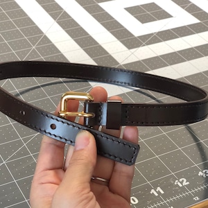Mcraft Brown Leather Crossbody Strap Extender: 16mm Wide Musette Bag Strap