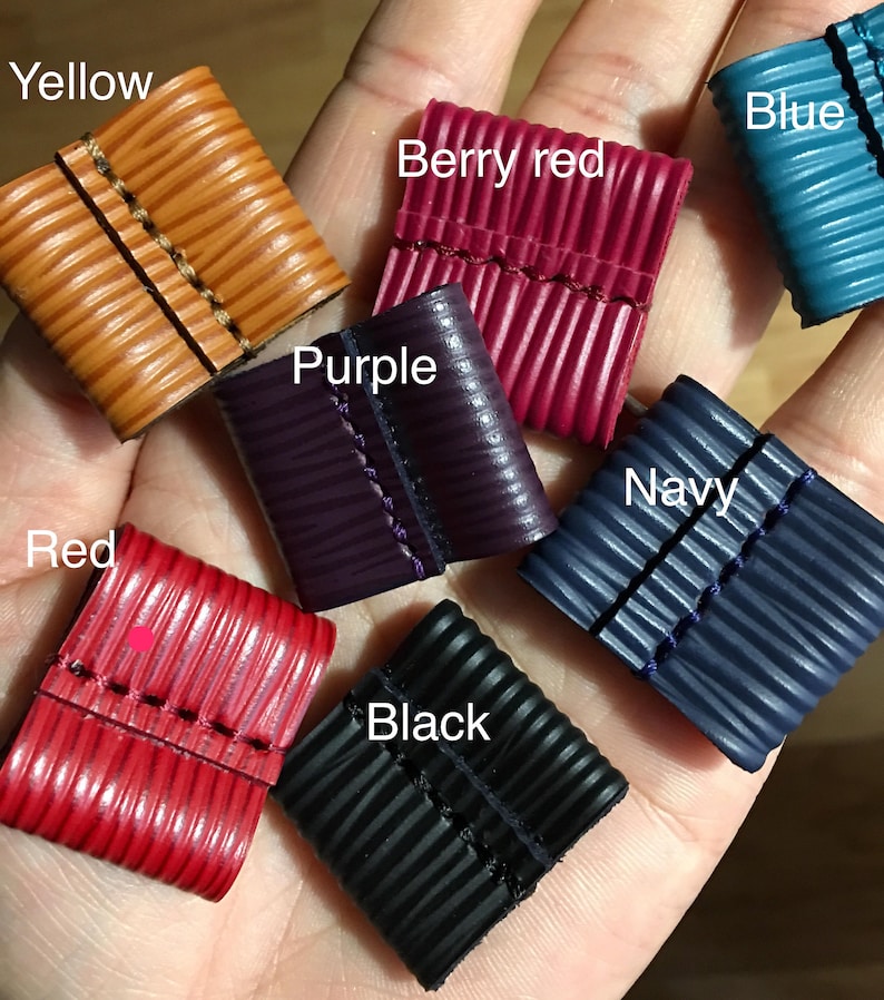 Mcraft Handmade EPI Leather string slide  string keeper For image 1