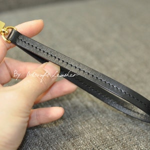 Correa de pulsera de cuero negro Mcraft® para Pochette Wallet y agenda, puede usar como llavero.