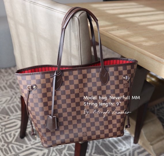 Louis Vuitton Neverfull MM Damier Ebene with Pouch- MISSING 1 LEATHER SIDE  CINCH