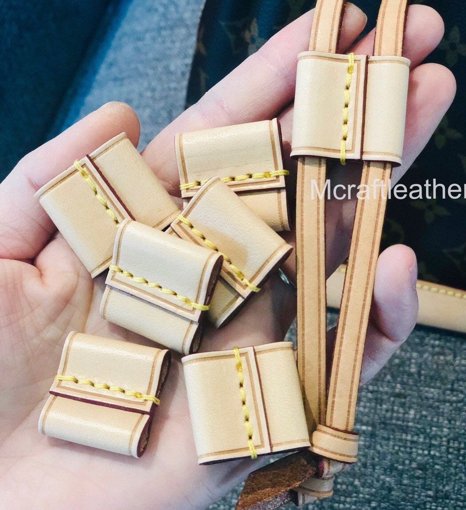 Mcraft® Handmade Vachetta Leather String Slide String Keeper - Etsy