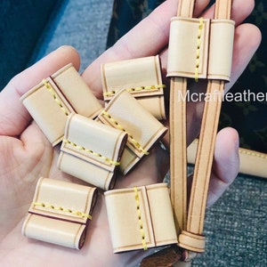 Mcraft® Handmade Vachetta Leather string slide string keeper For Monogram Noe Bucket Bag, Noe NM, Noe BB, backpack zdjęcie 1