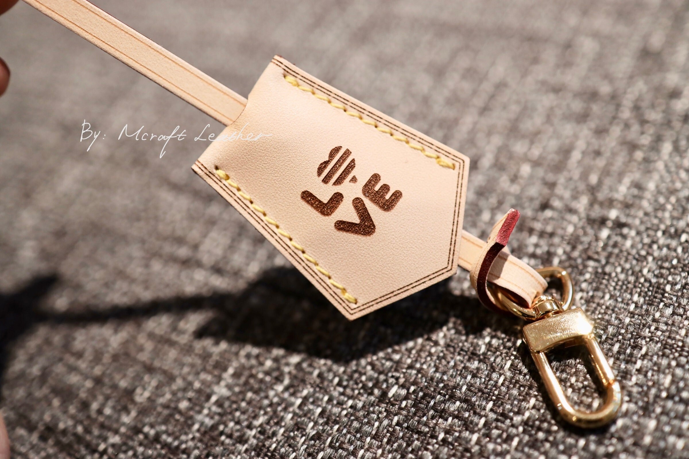 Genuine Leather Clochette Key Bell bag charm - Hotstamping