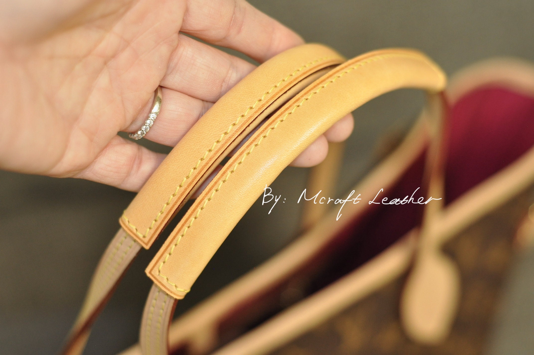Mcraft® Handmade Patina Vachetta Leather Handle Protector 