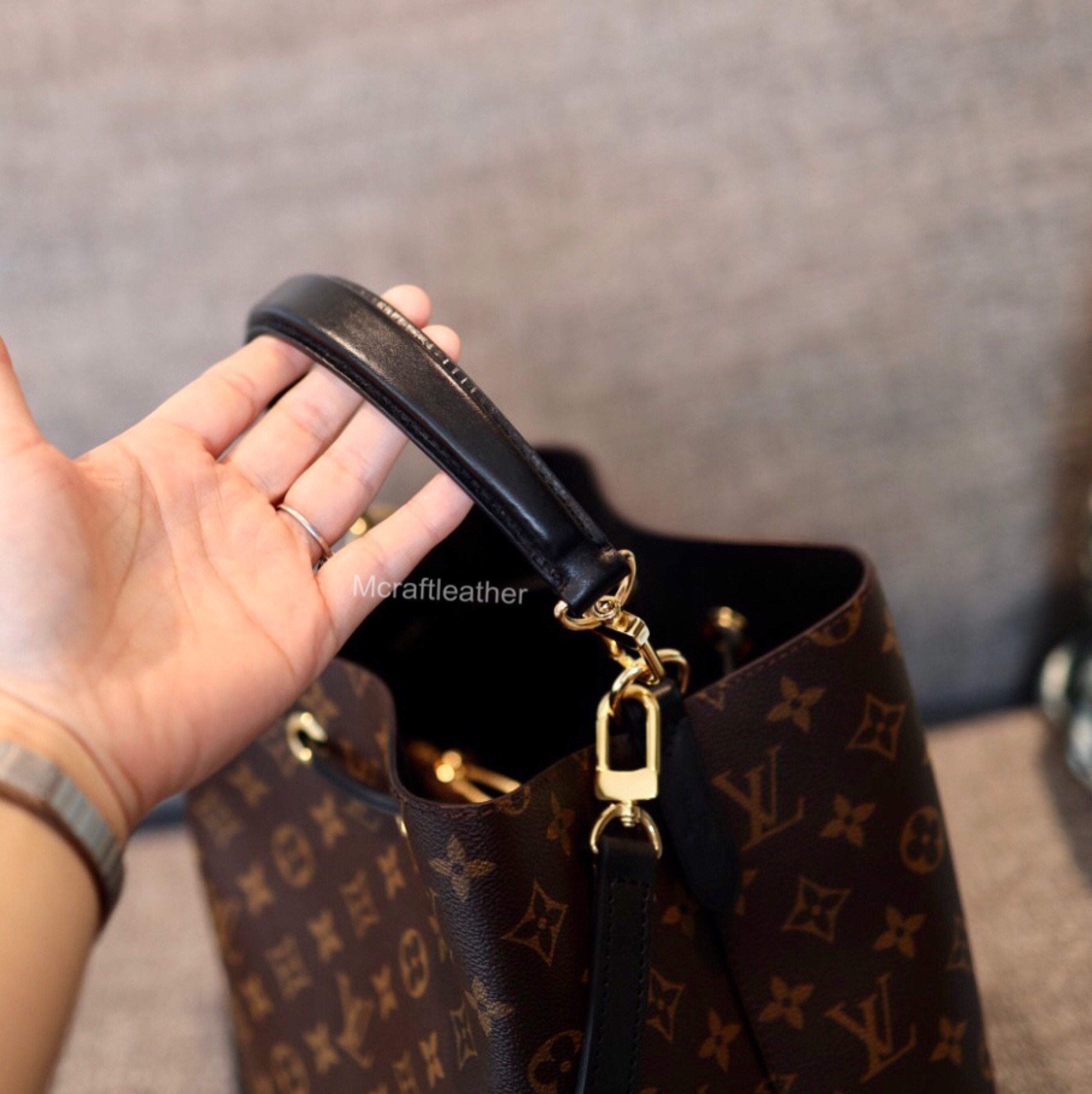 Mcraft correa de cuero negro para usar Louis Vuitton Noe - Etsy España