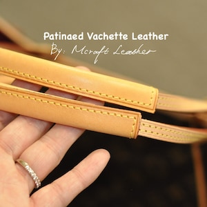 Mcraft® Griffschutz/Riemenabdeckung aus honigfarbenem Vachetta Leder, passend für vintage Neverfull PM MM GM Armbänder, schwarz, braun