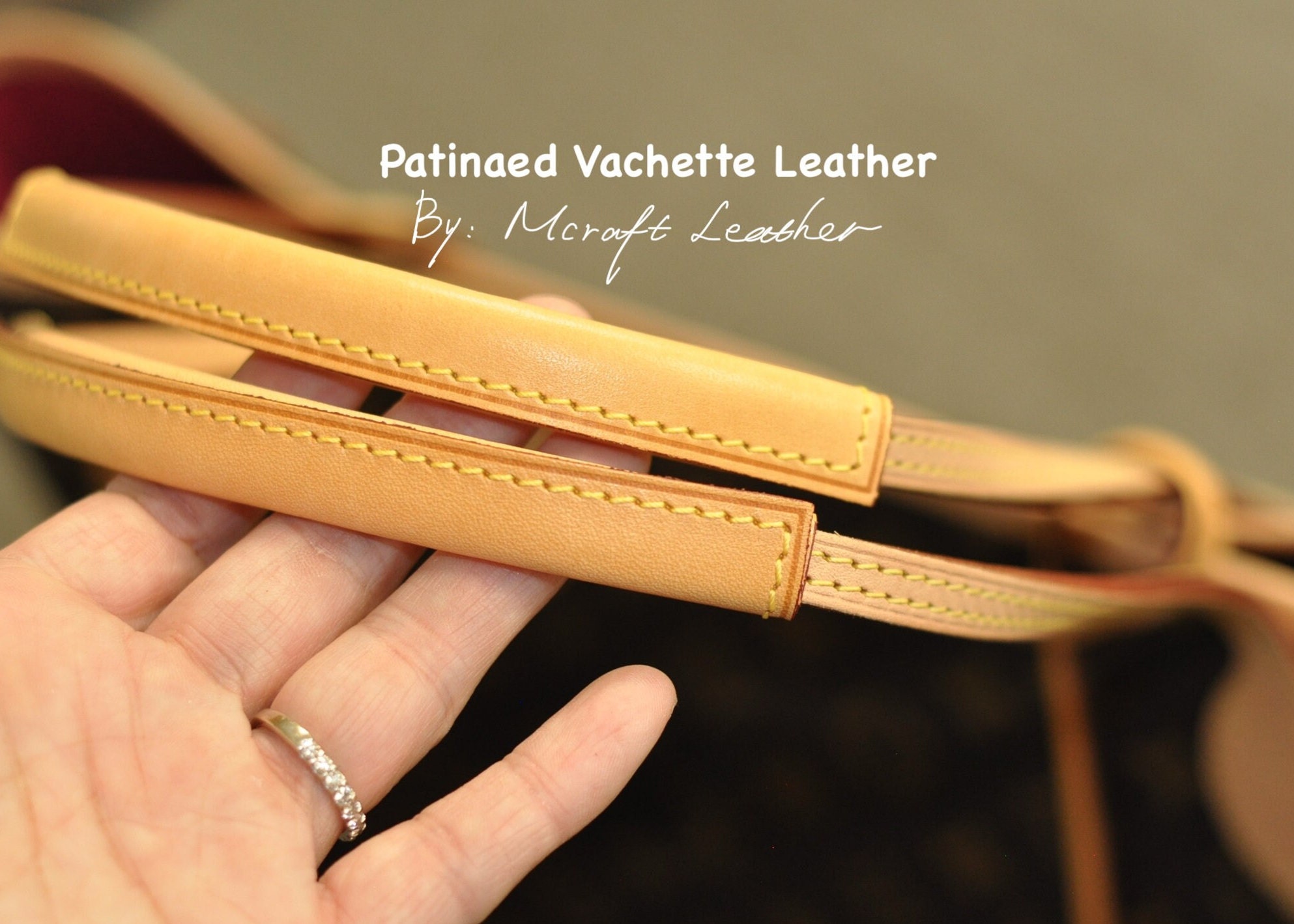 Vachetta Leather Strap for Neverfull Zip Pouch Pochette -  UK