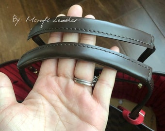 Protector de correa para bolso Neverfull hecho a mano: cuero marrón para estampado Damier Ebene
