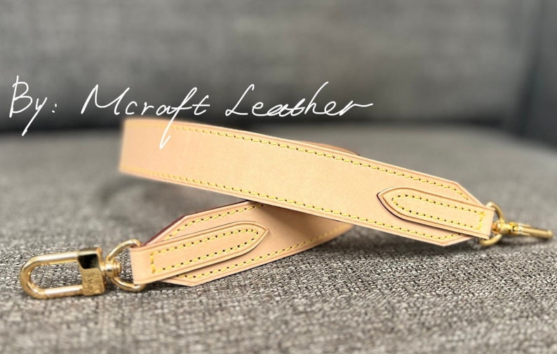 Mcraft® 30mm Vachetta leather handle /shoulder/cross body strap, compatible with Monogram Azur graceful mm, pm, Artsy etc. NO RETURN image 1