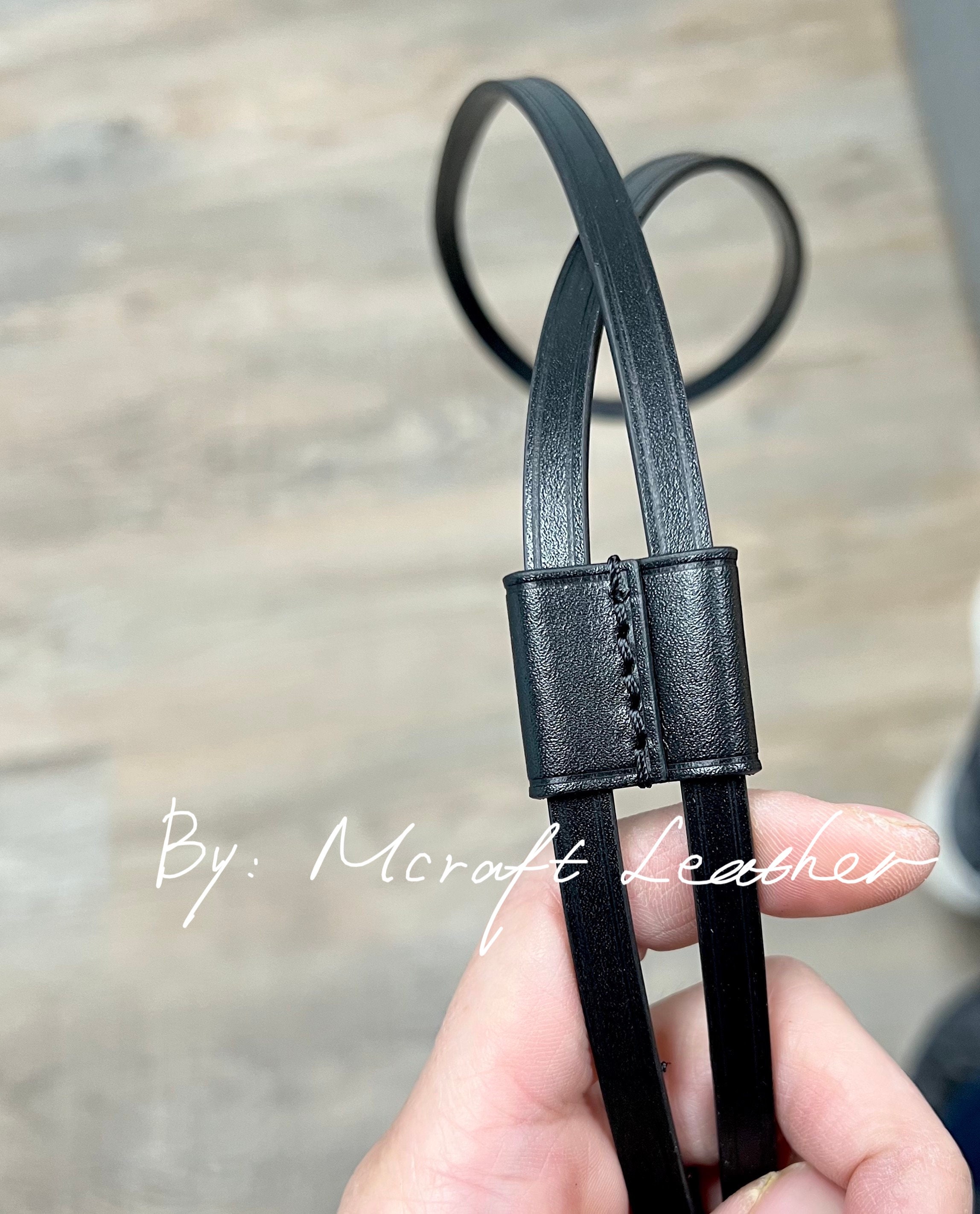 Mcraft® Handmade Black Leather Drawstring and String Slide 