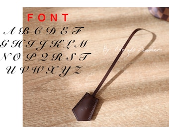 Embossed Leather Clochette (XS Initials) - Bell Key holder personalized bag tag purse charm tote accessory custom monogrammed gift bag lover