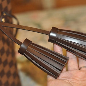Mcraft® Handmade Brown Leather Tassel Purse Charm Bag Charm 