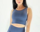 High Support Sports Bra BLUE, Yoga Bra, Sweat Wicking Work Out Apparel, Gym Clothes, Gift for her