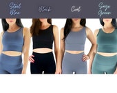 High Support Sports Bra in Black Blue Gray or Green, Yoga Bra, Sweat Wicking Work Out Apparel, Gym Workout Attire, Gift for her