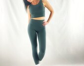 High Waisted Leggings GREEN, Yoga Pants, Sweat Wicking Squat Proof Yoga Leggings, Gym Workout Attire, Gift for her