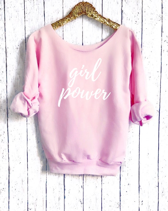 pink off the shoulder sweatshirt
