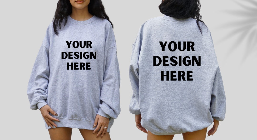Custom Front & Back Print Sweatshirt – Upload Your Image, DTG Printed In USA, Unisex Sizes, Bulk Orders Up To 250