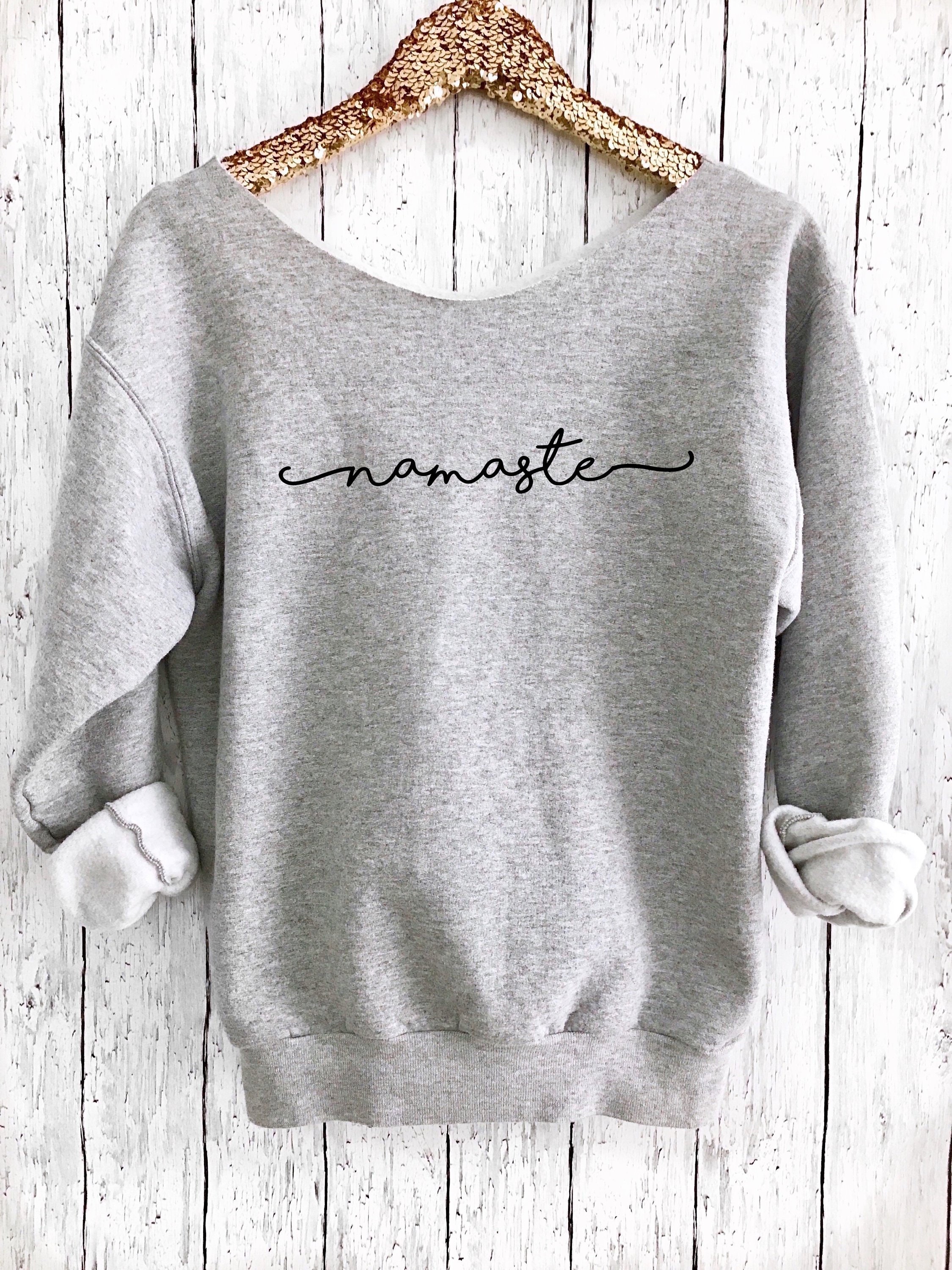 Namaste off Shoulder Sweater Funny 