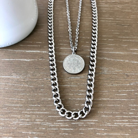 Men's Chain / Silver 6mm Curb Chain Necklace for Men or Woman / Stainless  Steel Waterproof Silver Necklace / Thick Chunky Curb Chain / Gift 