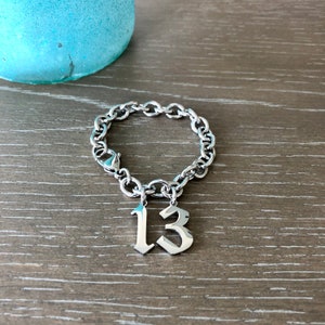 Custom Stainless Steel Number Oval Link Chain Bracelet Favorite Number, Year, Wedding Anniversary Date, Angel Numbers, Gift, Charm Bracelet