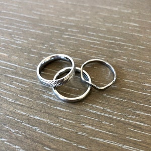 Stainless Steel Set of 3 Stacking Rings Shiny Wavy - Etsy