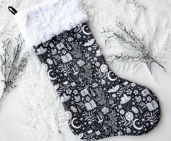 Witchy Christmas Stocking, Spooky Christmas Stocking, Goth Christmas Stocking, Creepmas Stocking, Goth Christmas Decor, Witchy Christmas