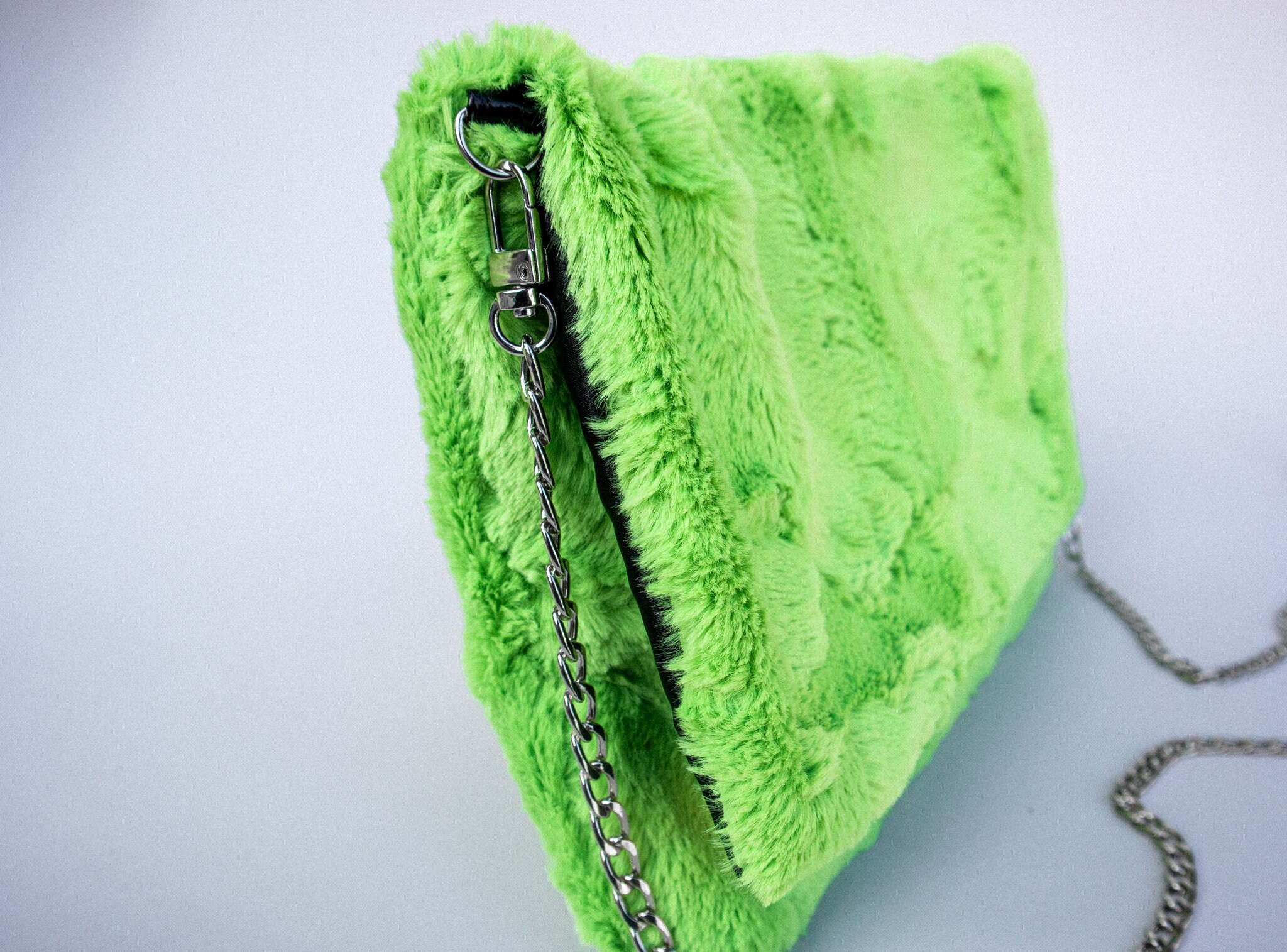 Lime Green Faux Fur Purse Furry Purse Fluffy Bag Goth Etsy