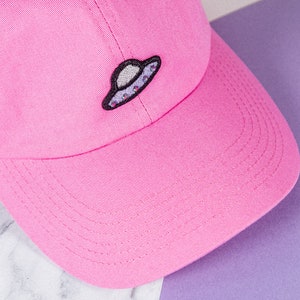 UFO Hat, Goth Dad Hat, Space Gifts, Goth Girl Gifts, Pastel Goth Accessories, UFO Accessories, Flying Saucer, UFO Alien, Rhinestone Dad Hat