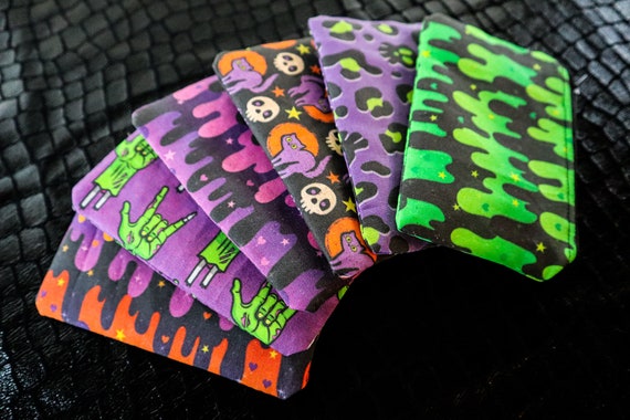 Halloween Goth Coin Purse, Business Card Holder, Purse Organizer, Zipper  Pouch, Horror Wallet, Credit Card Holder, Zombie Black Cat Slime