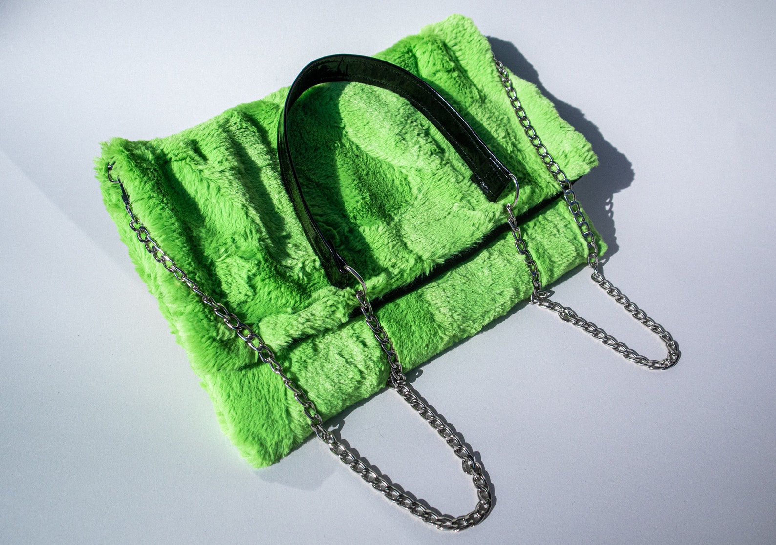 Lime Green Faux Fur Purse Furry Purse Fluffy Bag Goth Etsy