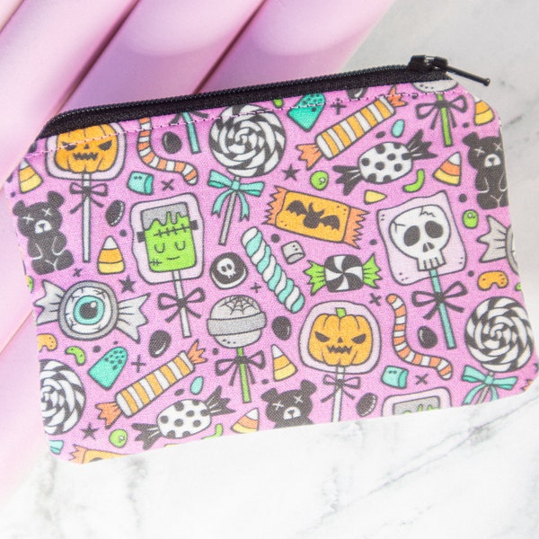 Kawaii Goth Coin Purse, Halloween Coin Purse, Business Card Holder, Purse Organizer, Credit Card Holder, Halloween Candy, Spooky Cute Wallet