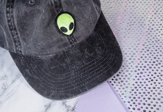 Alien Dad Hat, Goth Dad Hat, Alien Gift Idea, Goth Girl Summer, Pastel Goth Hat, Goth Dad Gift, Cute Baseball Cap, Alien Hat, Space Hat